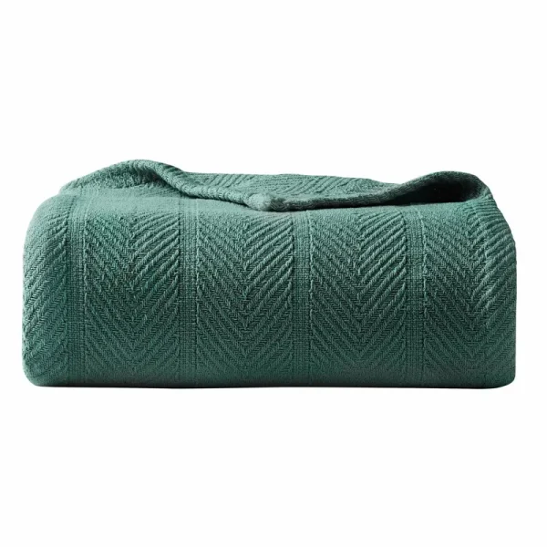 Eddie Bauer Herringbone Cotton Blanket (King - Green)