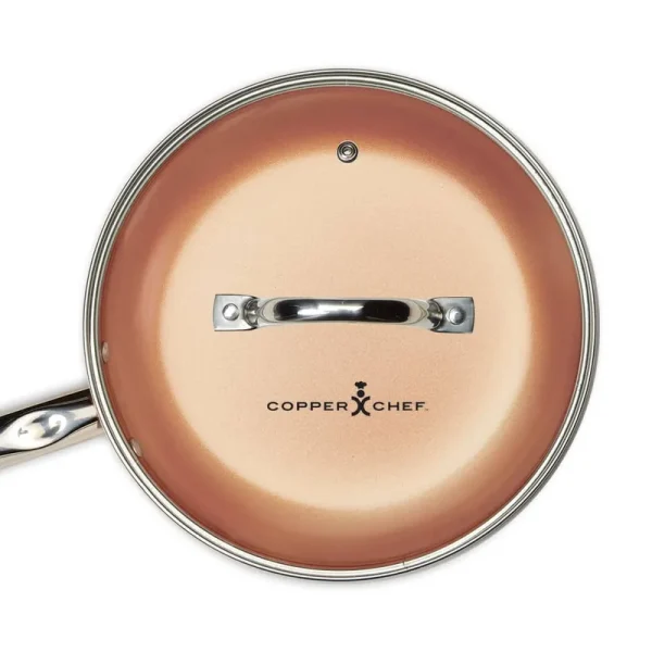 Copper Chef Round Fry Pan with Glass Lid - 10 in
