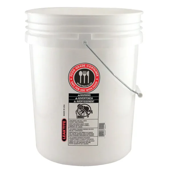 Leaktite White 5 Gal Food Safe Bucket
