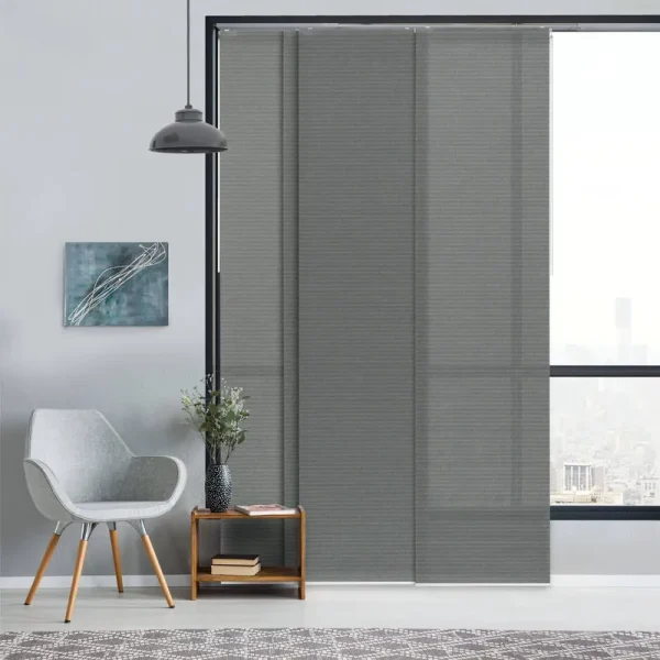 Night Owl Cordless Semi-Sheer Vertical Sliding Door Blind with 23 in. Slats Up to 86 in. W x 96 in. L
