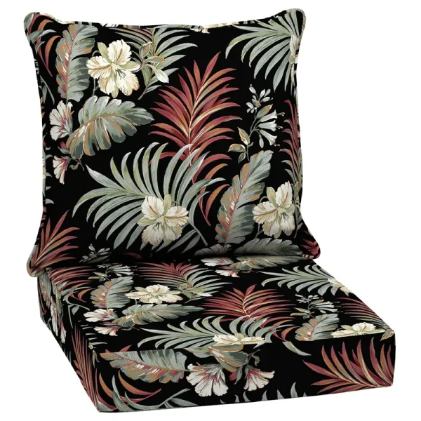 Arden Selections Outdoor Deep Seat Set Black Simone Tropical
