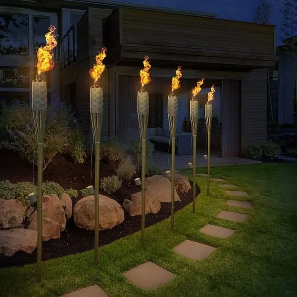 Sorbus 12 Bamboo Torches - 5 Feet Long