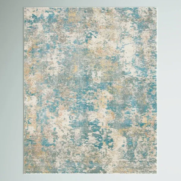Agdal Ivory/Teal/Gold Area Rug Zipcode Design Rug Size Rectangle 3' x 5'