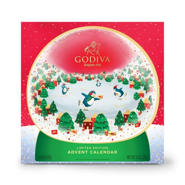 Godiva Holiday Limited Edition Snowglobe Advent Calendar, 24 Piece