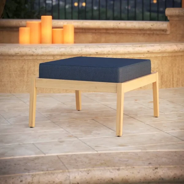 AllModern Sunbrella Outdoor Ottoman Cushion Fabric: Spectrum Indigo Sunbrella Plainweave