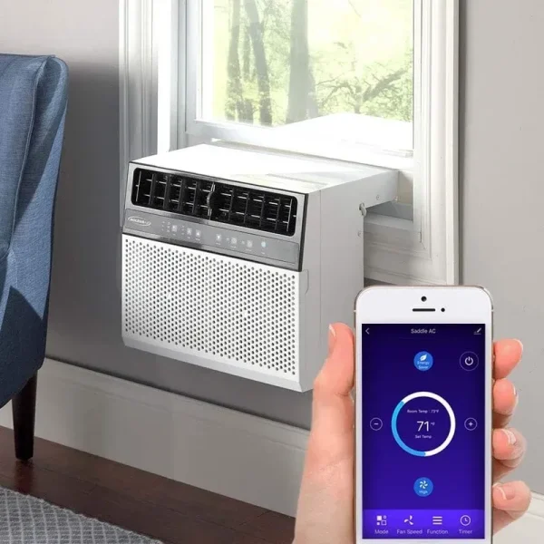 Restored Soleus Air 8, 000 BTU Saddle Window Air Conditioner with Wi - Fi (Refurbished)