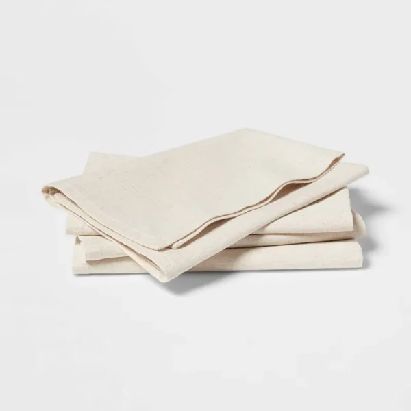4pk Cotton and Linen Blend Napkins - Threshold