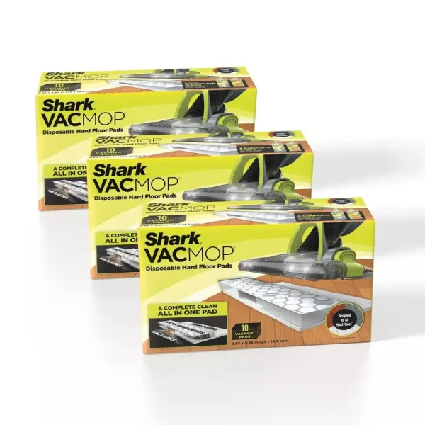 Shark Vmp30 VACMOP Disposable Hard Floor Vacuum and Mop Pad Refills White, 30 Count