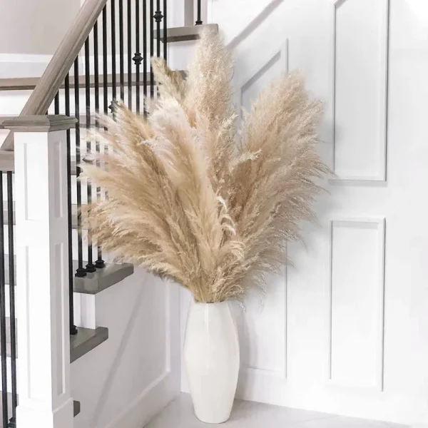 10pcs 40'' inch Pampas Grass for Floor Vase - Tall Pampas Grass Tall - Dried Pampas Grass Decor - Natural Beige Dried Pampas Grass Decor Tall -