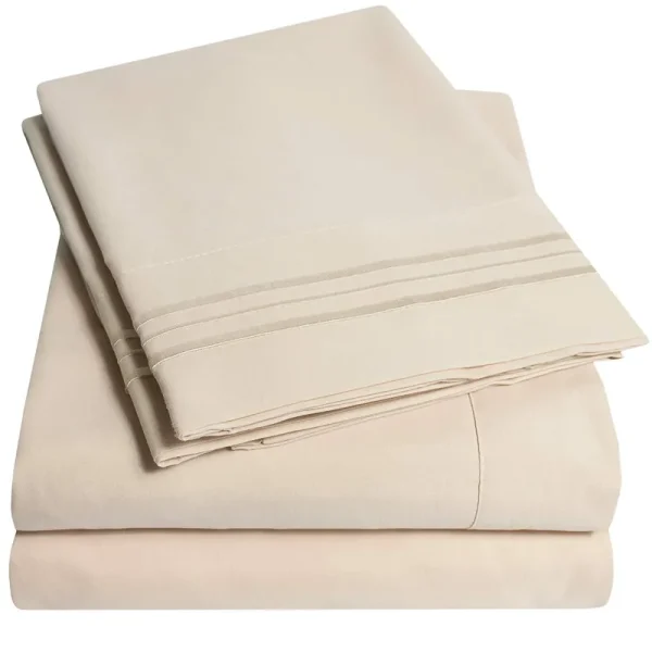 1500 Supreme Collection RV Short Queen Sheets Set, Gray - Short Queen Bed Sheets for RV Camper Mattress, 1500 Supreme Collection Soft Sheets, RV Queen