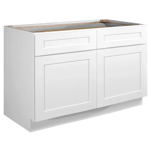 Design House Brookings Ready to Assemble Wood Shaker 2 - Door and 2 - Drawer Kitchen Base Cabinet (48 x 34.5 x 24), Sherwin Williams? White