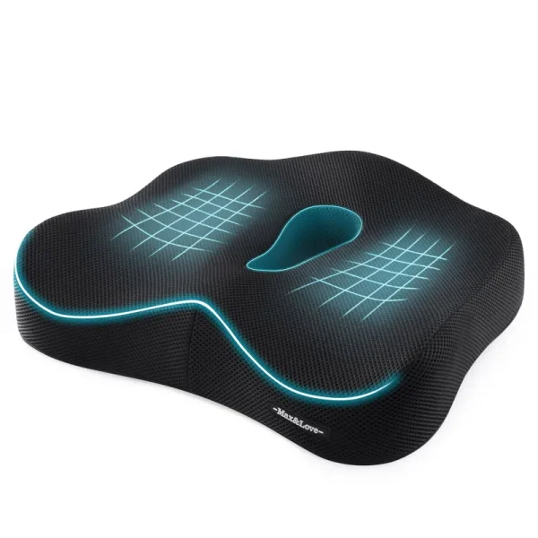 Memory Foam Seat Chair Cushion for Relieves Back Sciatica Pain Tailbone Pain Coccyx Degenerating Disc Orthopedic Osteoarthritis Prostate Cushion Low