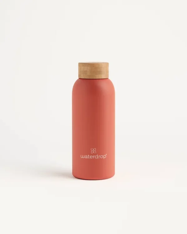 Waterdrop Thermo Steel �{ 14 oz �{ Vacuum Insulated, Double-Walled Stainless Steel Bottle �{ Orange Matt