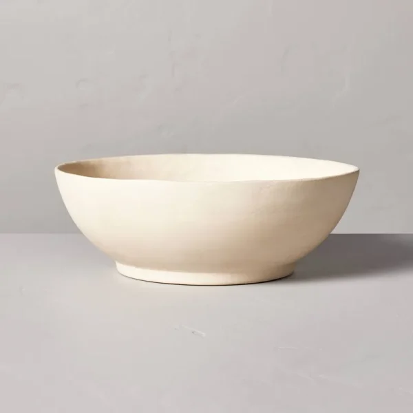 10" Artisan Handcrafted Decorative Round Bowl Cream - Hearth & Hand with Magnolia