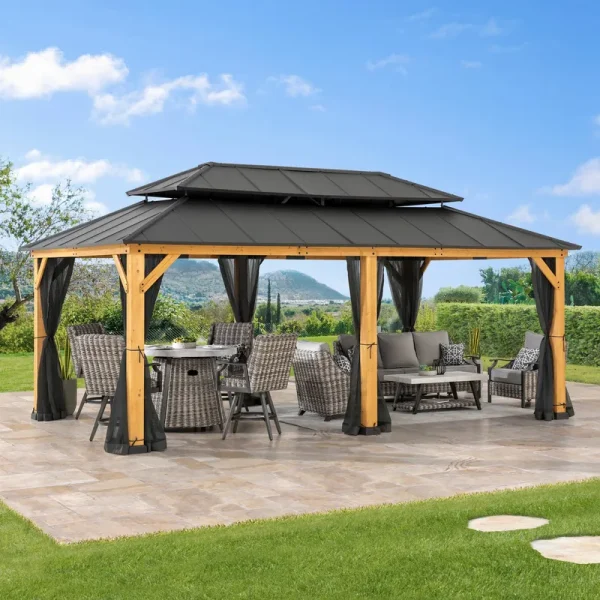 Sunjoy Universal Mosquito Netting for 12 ft. 20 ft. Gazebos