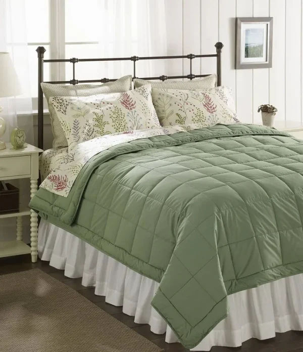 L.L.Bean Ultrasoft Cotton Comforter, Full/Queen, Mineral Green