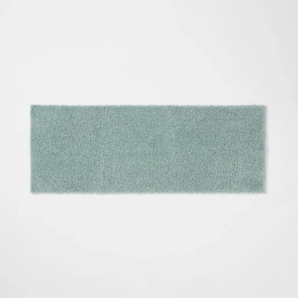 Threshold 22"x60" Antimicrobial Bath Runner Aqua - Total Fresh