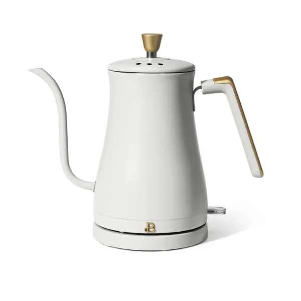 Beautiful by Drew Barrymore 19279 1.0L Electric Gooseneck Kettle, White Icing