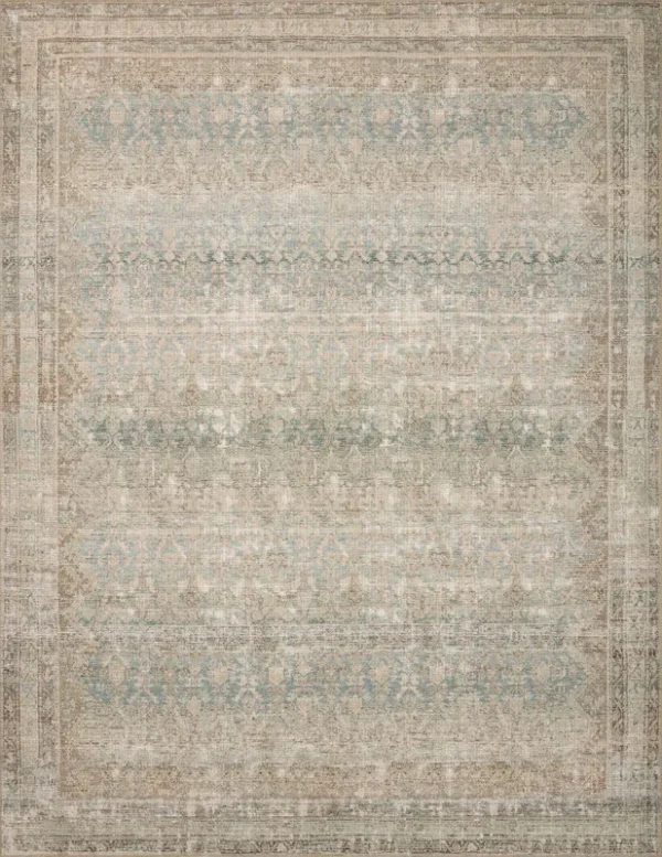 Angela Rose x Loloi Aubrey AUB-03 Jade Natural Rug - 5 ft Round