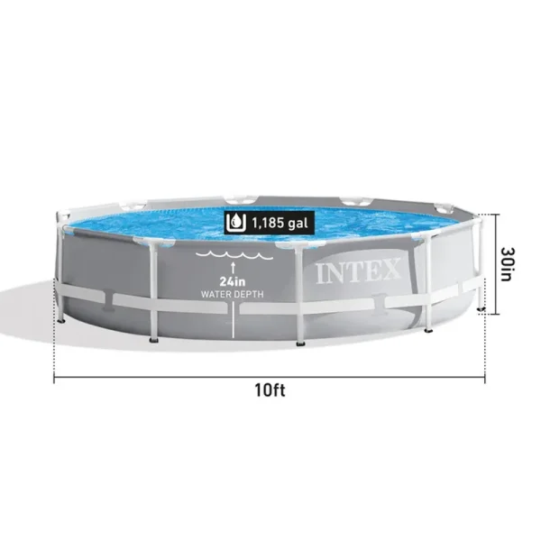 Intex 10 Feet x 30 Inches Prism Frame Above-Ground Swimming Pool
