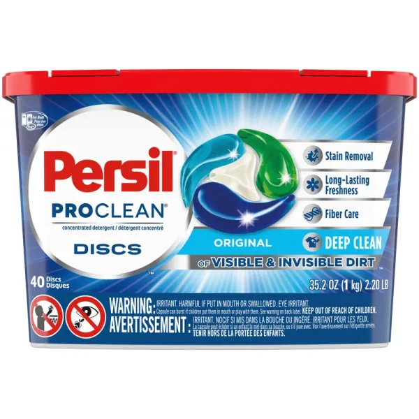 Persil ProClean Detergent, Concentrated, Original, Discs - 40 discs, 35.2 oz