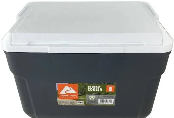 Ozark Trail 10 qt Hard Side Cooler, 14-Can Capacity, Gray