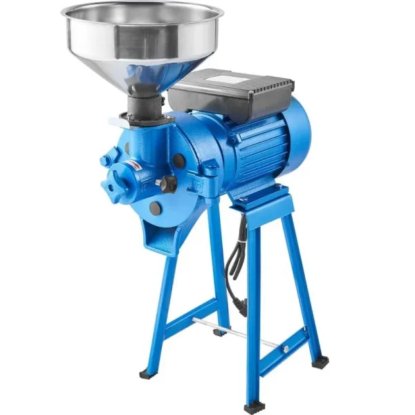 VEVOR Electric Grain Mill Grinder, 1500W 110V Spice Grinders, Commercial Corn Mill with Funnel, Dry and Wet Grinder, Blue