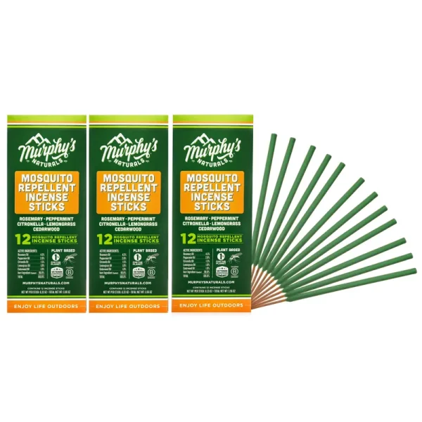 Murphy��s Naturals Mosquito Repellent Incense Sticks | Deet Free with Plant Based Essential Oils | 2.5 Hour Protection | 12 Stick