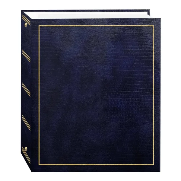Pioneer Photo Albums Magnetic Self-Stick 3-Ring Album 100 Pages 50 Sheets Navy Blue