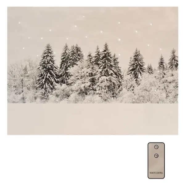 Lumabase Battery Operated Lighted Wall Art - Winter Pines