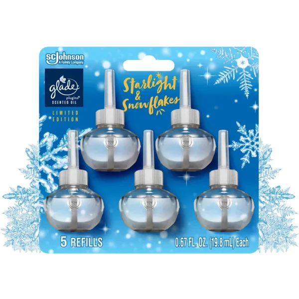 Glade PlugIns Air Freshener Scented Oil Refills - Starlight & Snowflakes 0.67 oz - 5 ct