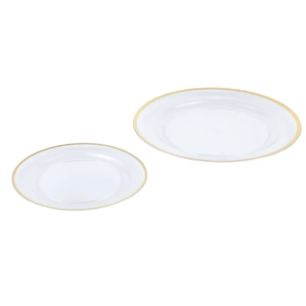 Celebrate It Dinner & Lunch Plate Set - Clear & Gold - 40 Pieces