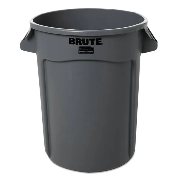 Rubbermaid Commercial Brute Plastic Commercial Trash Can, 32 gal, Gray