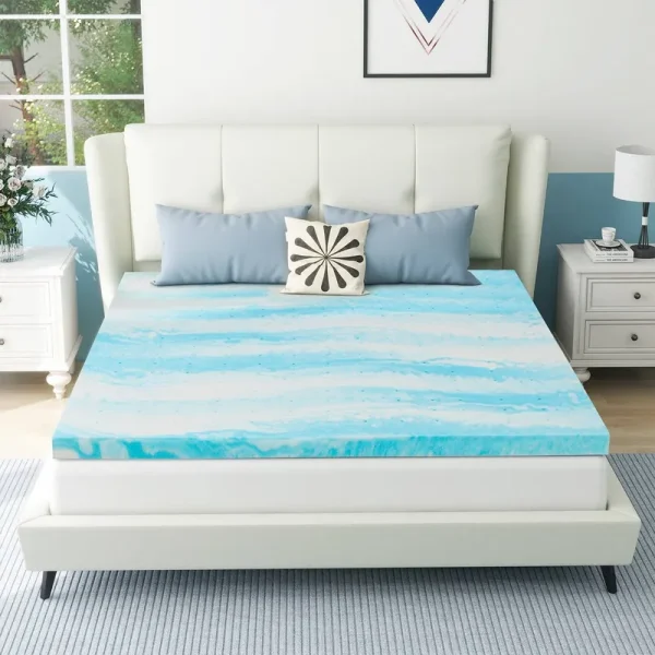 3 Inches Queen Size Cooling Gel-Infused Memory Foam Mattress Topper for Pressure Relief