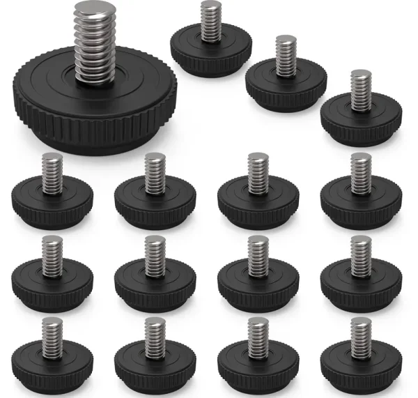 ONEHOME 16 Pack 5/16-18 Stainless Steel Adjustable Threaded Furniture Leg Leveling Feet Screw-In Glide Leveler,Screw Foot Levelers Screw On