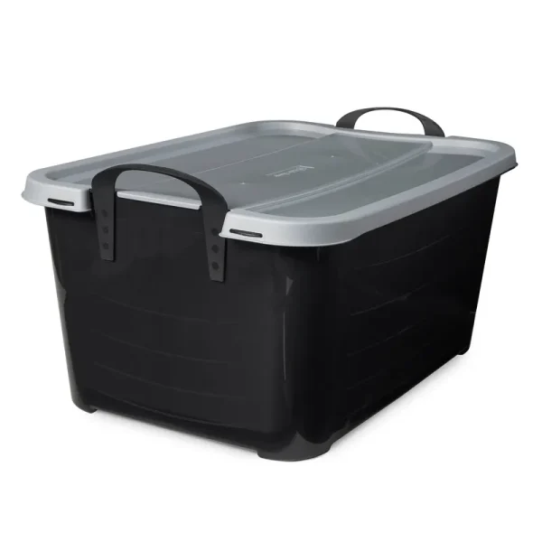 Life Story 55 Quart Black Locking Stackable Organization and Storage Container