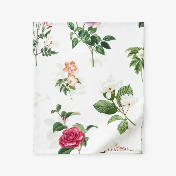 Cameilla Floral Premium Smooth Premium Smooth Wrinkle-Free Sateen Flat Bed Sheet - Green/ Pink/ Multi, Size Twin/Twin XL | The Company Store
