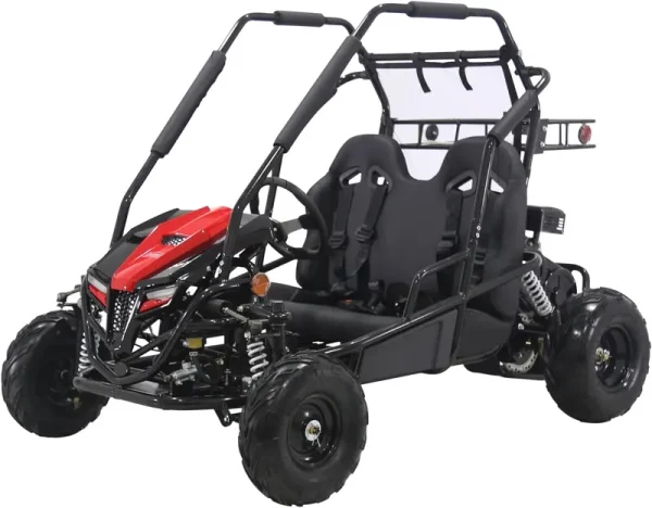 Coleman Powersports GK200 196cc Gas Powered Go - Kart, Two - Seater Off - Road Vehicle up to 23 MPH, Rugged Suspension, Pull - Start Engine, Ages 13+, Red