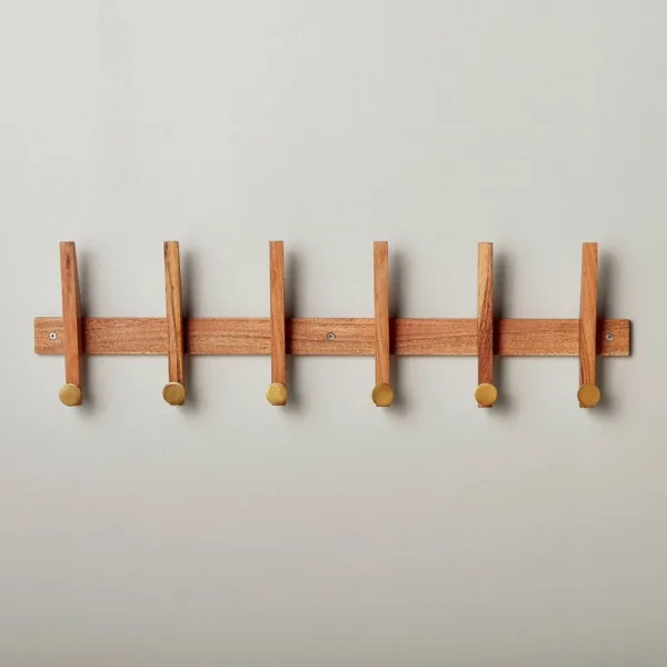 26" Wood & Brass Hook Rail - Hearth & Hand with Magnolia