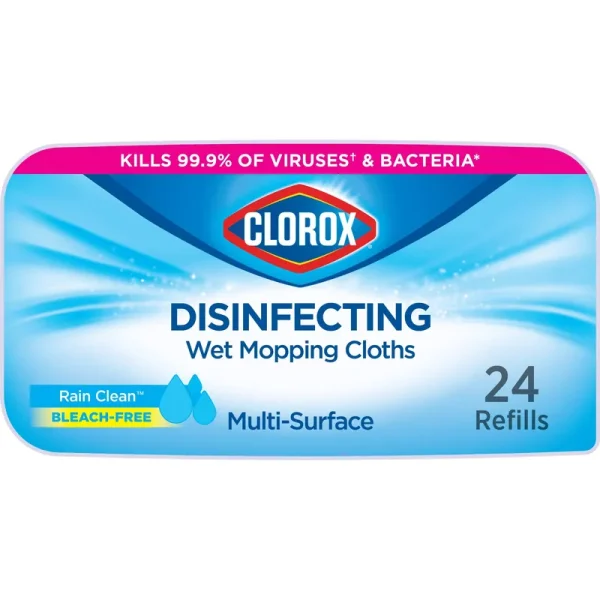Clorox Wet Mopping Cloths, Disinfecting - 24 wet refills, 42.9 oz