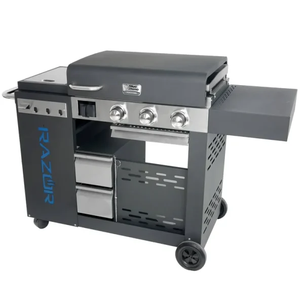 Blue Rhino 3-Burner Liquid Propane Flat Top Grill Stainless Steel in Black | GGC2227L