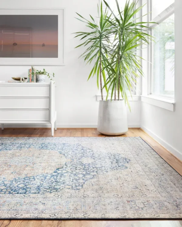 Loloi II Layla LAY-07 Blue Tangerine Rug - 7 ft 6 in x 9 ft 6 in