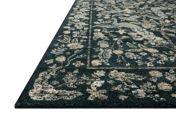 Rifle Paper Co. x Loloi 5'3" x 7'8" Navy Laurel Peacock Garden (LAU-05) Area Rug