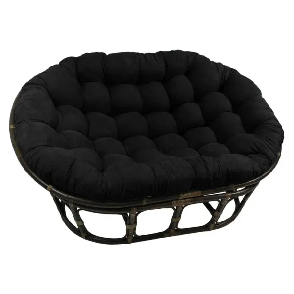 Bay Isle Home Papasan Premium Lounge Chair CUSHION; Black