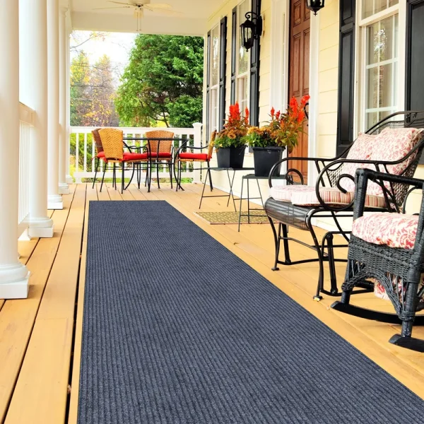 Ottomanson Extra Long Hallway Runner Waterproof Non-Slip 3x11 Indoor/Outdoor Utility Rug, 2'7" x 11', Gray
