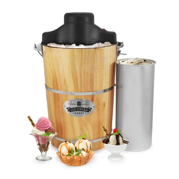 Elite Gourmet Old Fashioned Electric Ice Cream Maker 6 qt