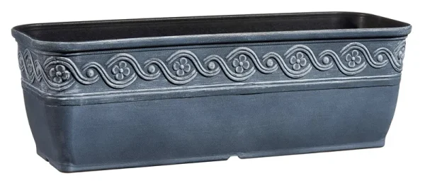Classic Home and Garden 9410-515 Corinthian Collection Planter, 10 inch Trough, Storm, Size: 10 Trough, Gray