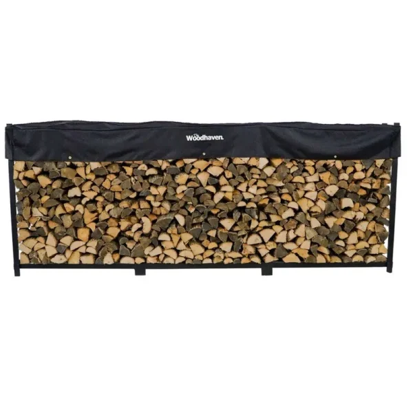 Edmiston Firewood Log Rack Symple Stuff Finish: Black, Size: 48" H x 144" W x 14" D