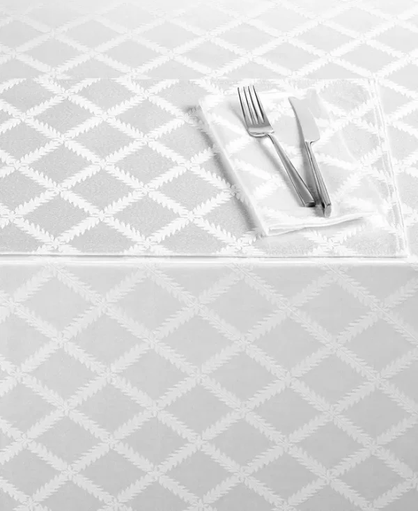 Lenox Laurel Leaf 70"x144" Oblong Tablecloth White