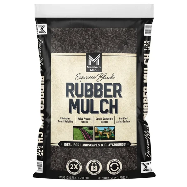 Member's Mark Black Rubber Mulch, 1.25 Cu. ft.